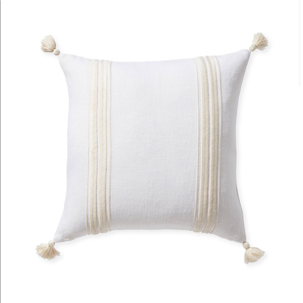 Serena & Lily Addie Stripe Pillow  22x22 ivory